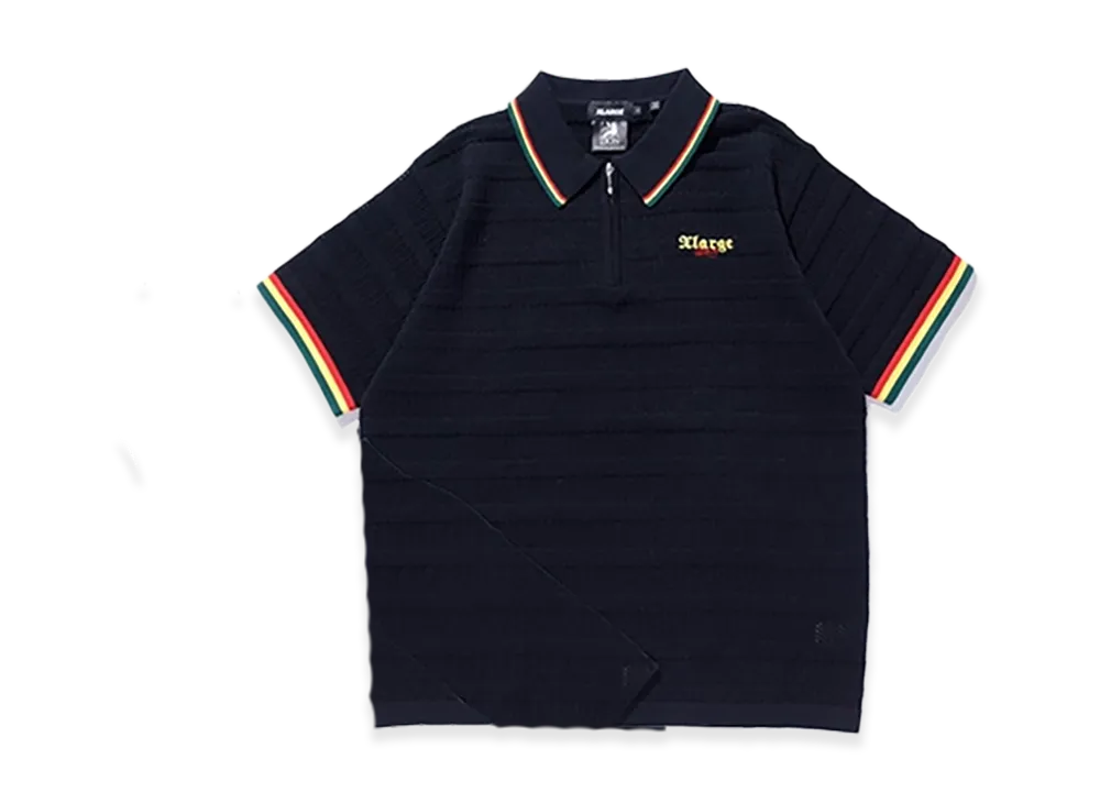 XLARGE x BOB MARLEY Mesh Knit Polo Shirt "Black"