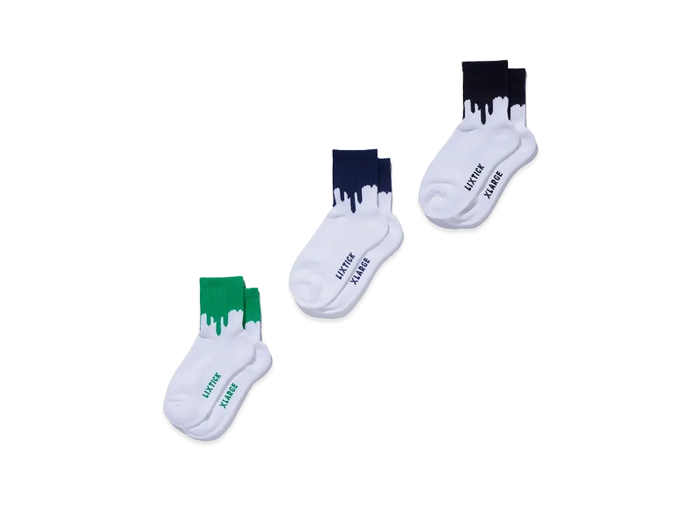 XLARGE x LIXTICK Drip Socks 3Pack "Multi"