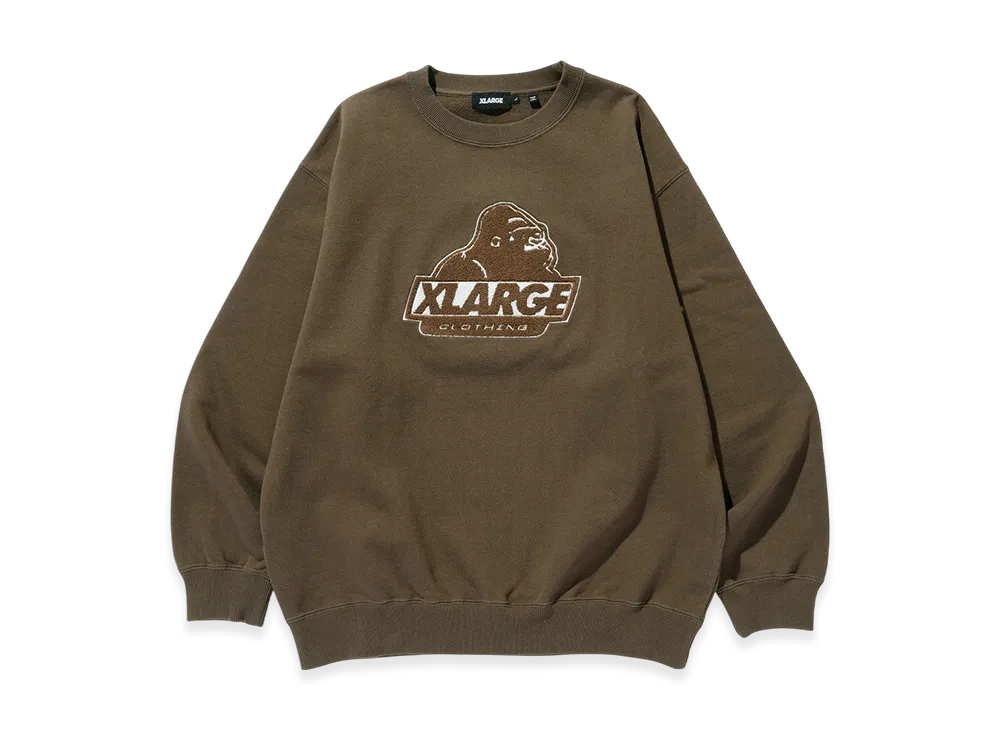 XLARGE Old OG Crewneck Sweatshirt "Brown"