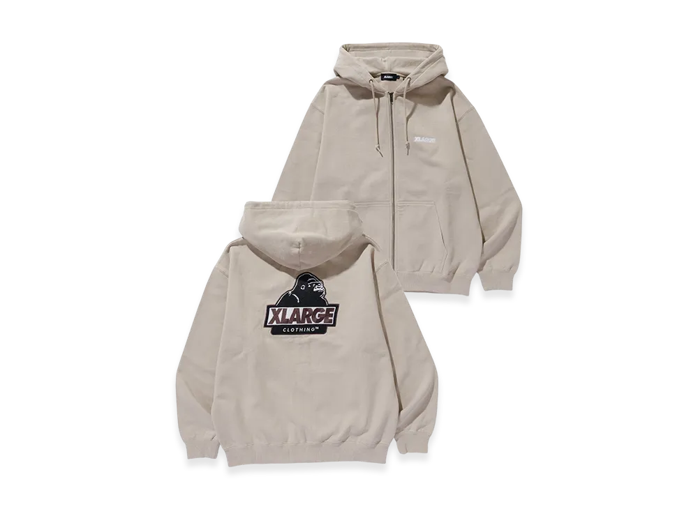 XLARGE Slanted OG Zip Hooded Sweatshirt "Beige"