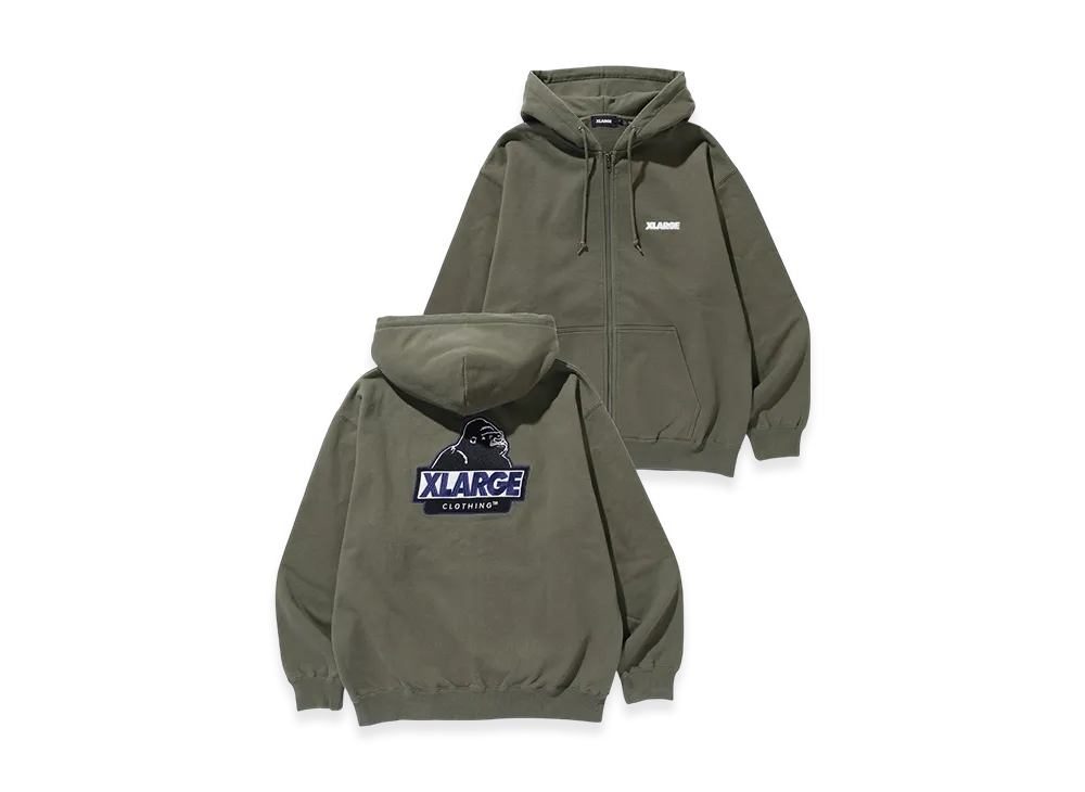 XLARGE Slanted OG Zip Hooded Sweatshirt "Olive"