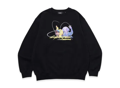 XLARGE x CYBERPUNK: EDGERUNNERS Crewneck Sweatshirt "Black"