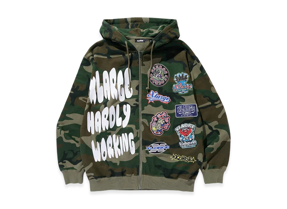 Xlarge Multi Logo Zip Up Hooded Sweatshirt "Camo"