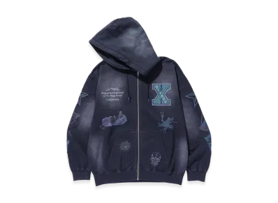 Xlarge Multi Logo Zip Up Hooded Sweatshirt "Black"