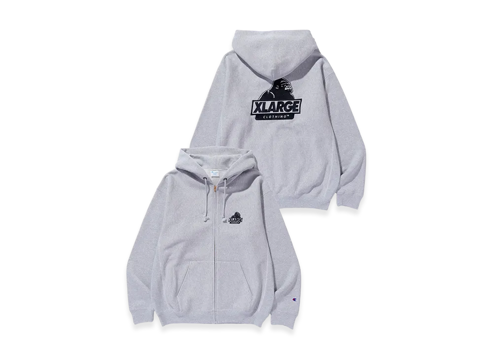 Xlarge x Champion Reverse Weave Zip Up Hooded Sweatshirt "Ash"