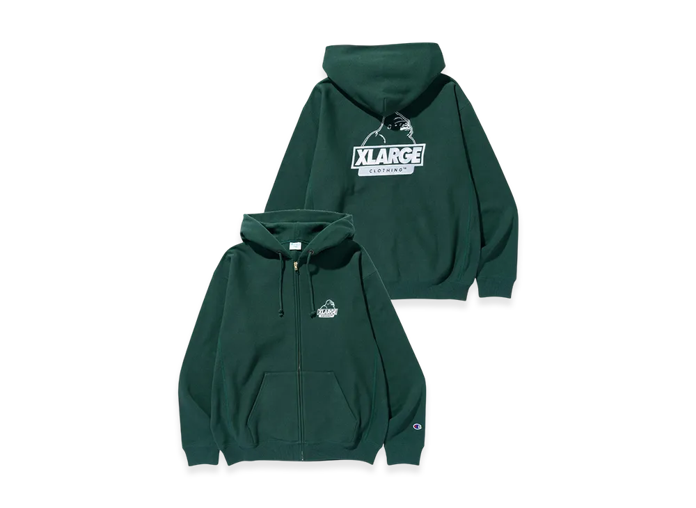 Xlarge x Champion Reverse Weave Zip Up Hooded Sweatshirt "Green"