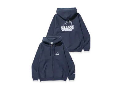 Xlarge x Champion Reverse Weave Zip Up Hooded Sweatshirt "Navy"