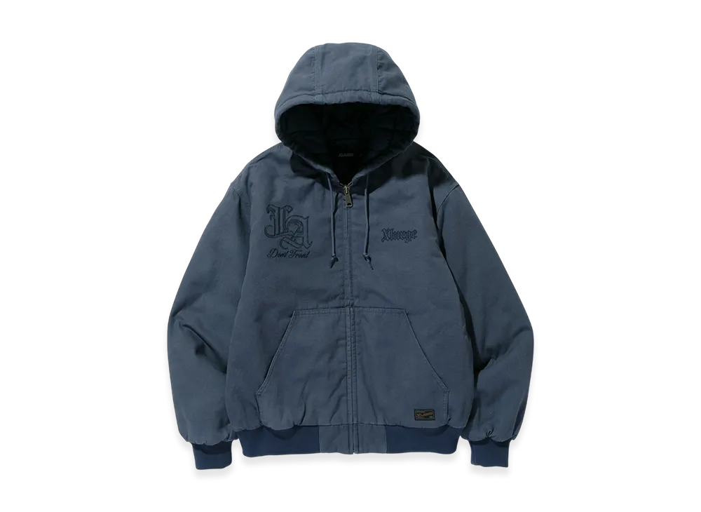 XLARGE Patched Old English Hooded Work Jacket "Navy"