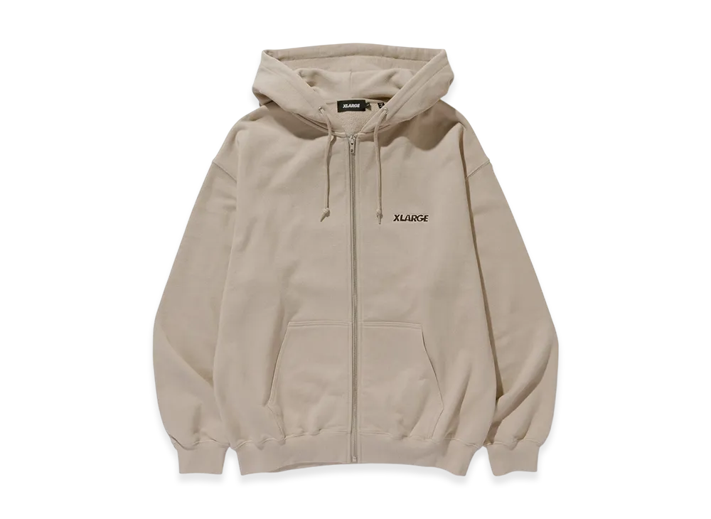 XLARGE OG Box Zip Up Hooded Sweatshirt "Beige"