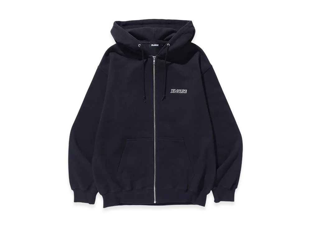 XLARGE OG Box Zip Up Hooded Sweatshirt "Black"