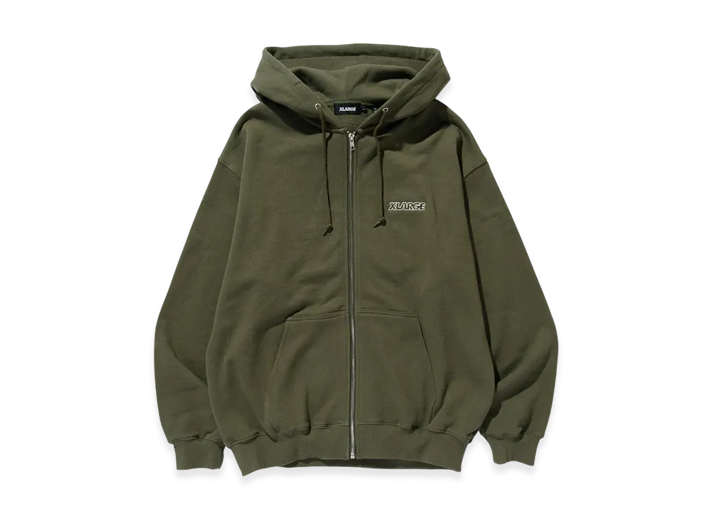 XLARGE OG Box Zip Up Hooded Sweatshirt "Olive"