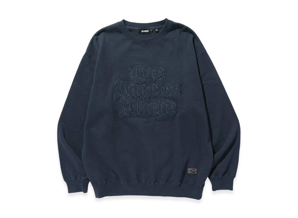 XLARGE Patched Old English Crewneck Sweatshirt "Navy"