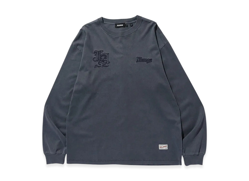 XLARGE Patched Old English L/S Tee "Navy"