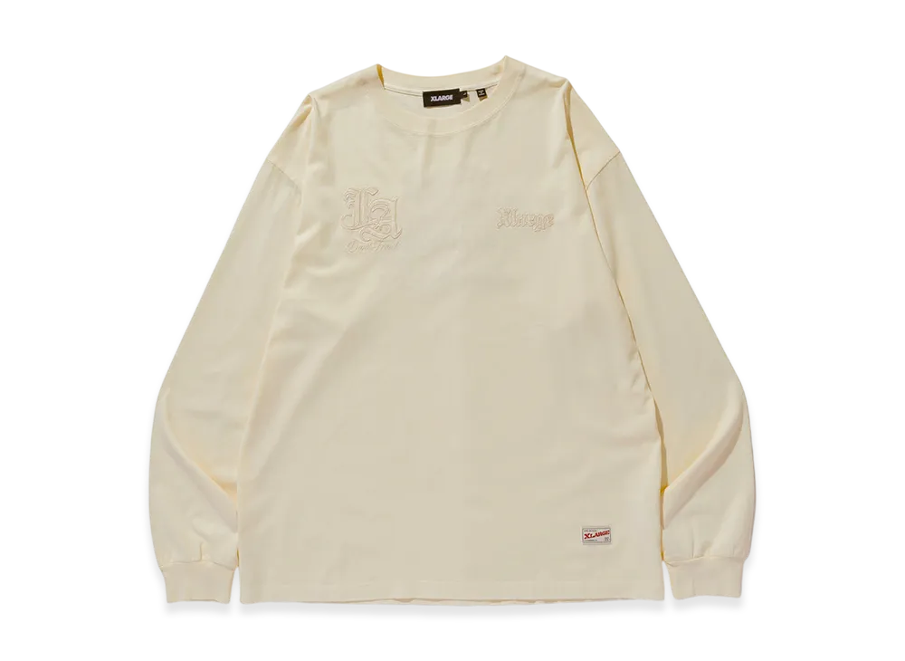 XLARGE Patched Old English L/S Tee "Off White"