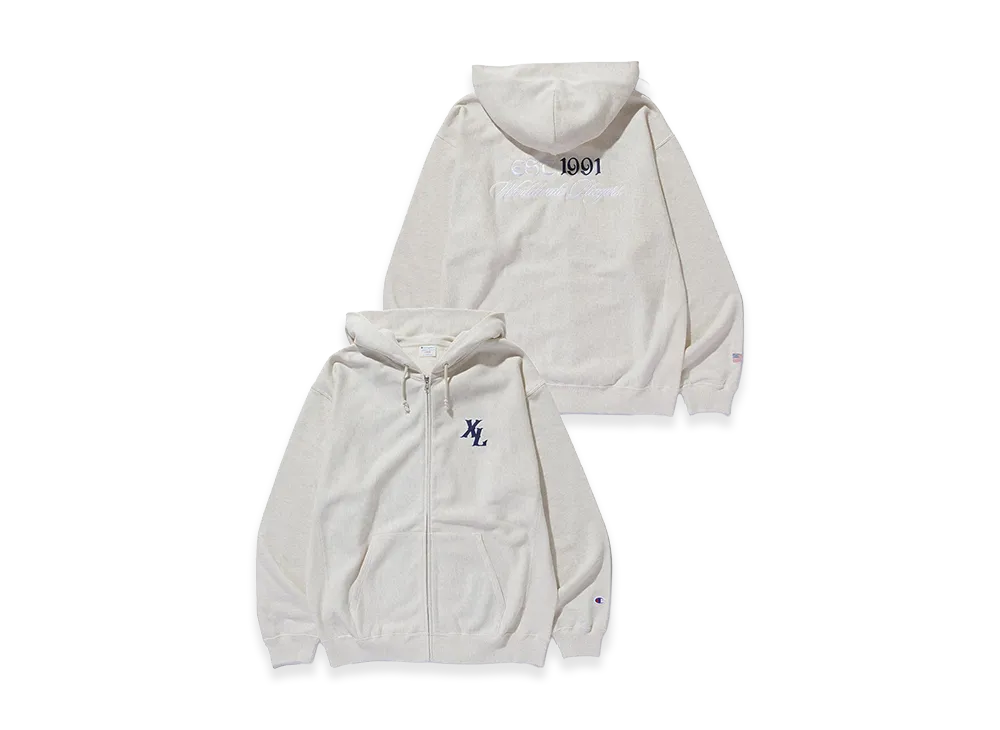 XLARGE x Champion Zip Up Hooded Sweatshirt "Ash"