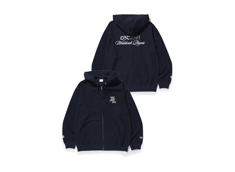 XLARGE x Champion Zip Up Hooded Sweatshirt "Black"