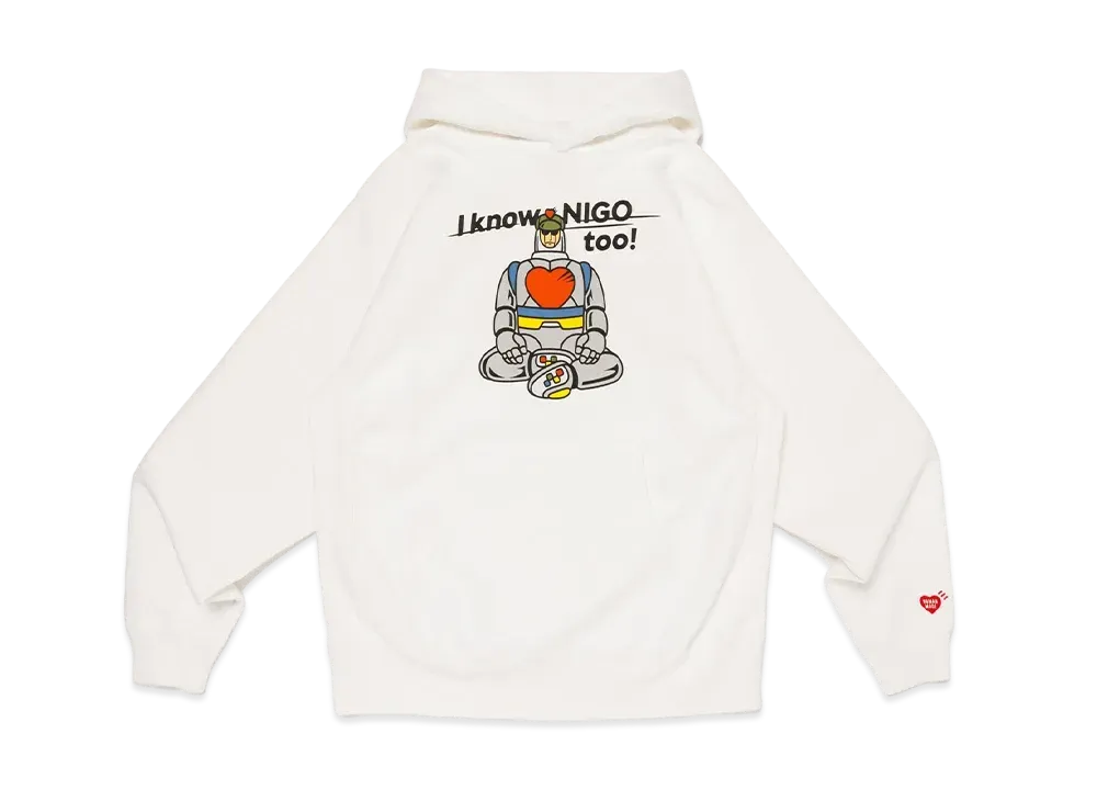HUMAN MADE x I KNOW NIGO TOO Heavyweight Hoodie "White"
