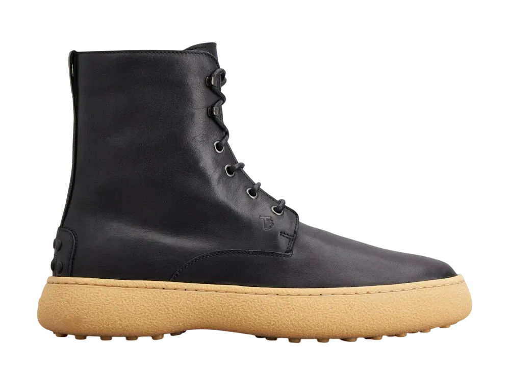 TOD'S W. G. Lace-up Ankle Boots in Leather "Black"