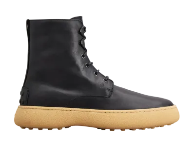 TOD'S W. G. Lace-up Ankle Boots in Leather "Black"