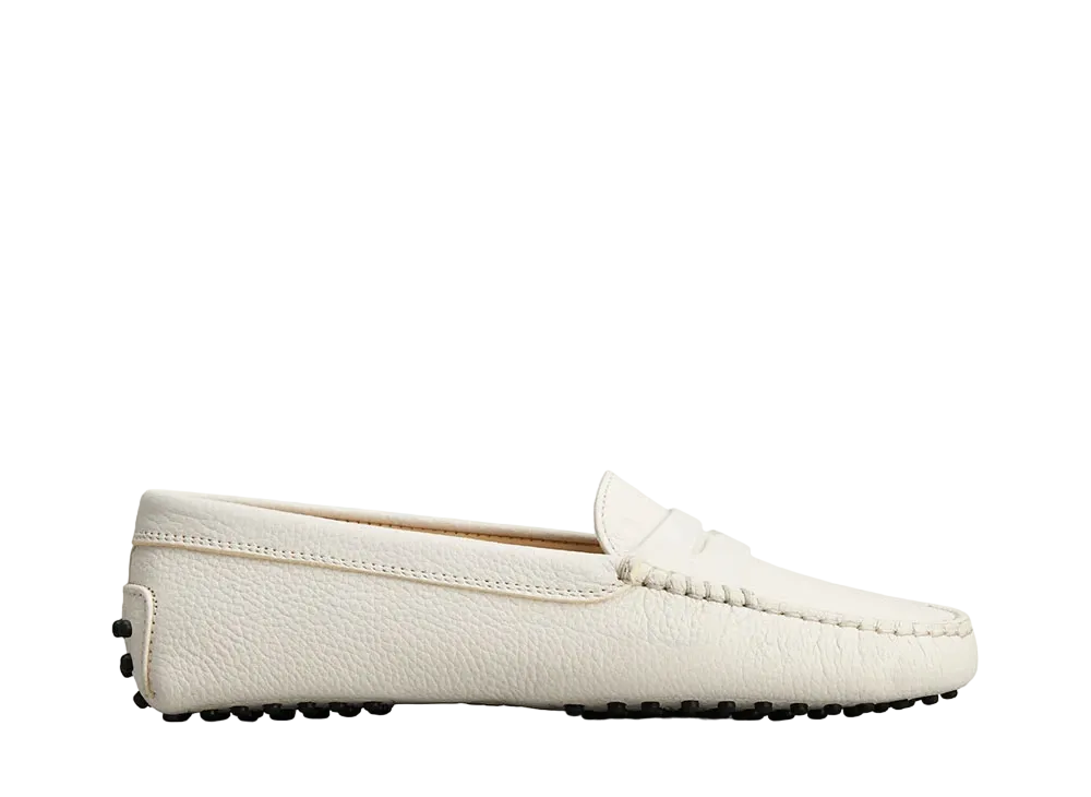 TOD'S Women's Gommino Driving Shoes in Suede "White"