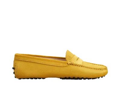 TOD'S Women's Gommino Driving Shoes in Suede "Yellow"