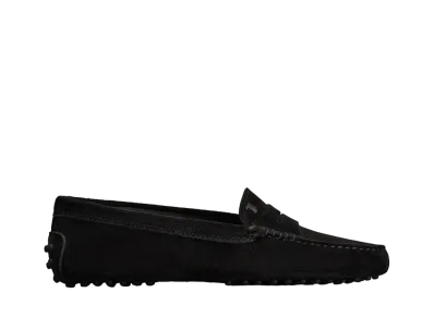 TOD'S Women's Gommino Driving Shoes in Suede "Black"