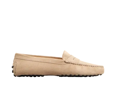 TOD'S Women's Gommino Driving Shoes in Suede "Beige"