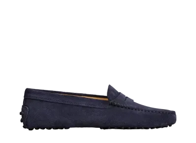 TOD'S Women's Gommino Driving Shoes in Suede "Blue"