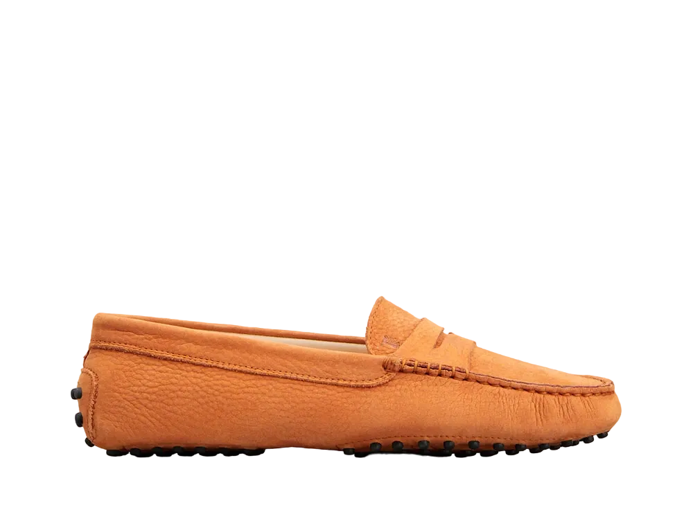 TOD'S Women's Gommino Driving Shoes in Suede "Orange"