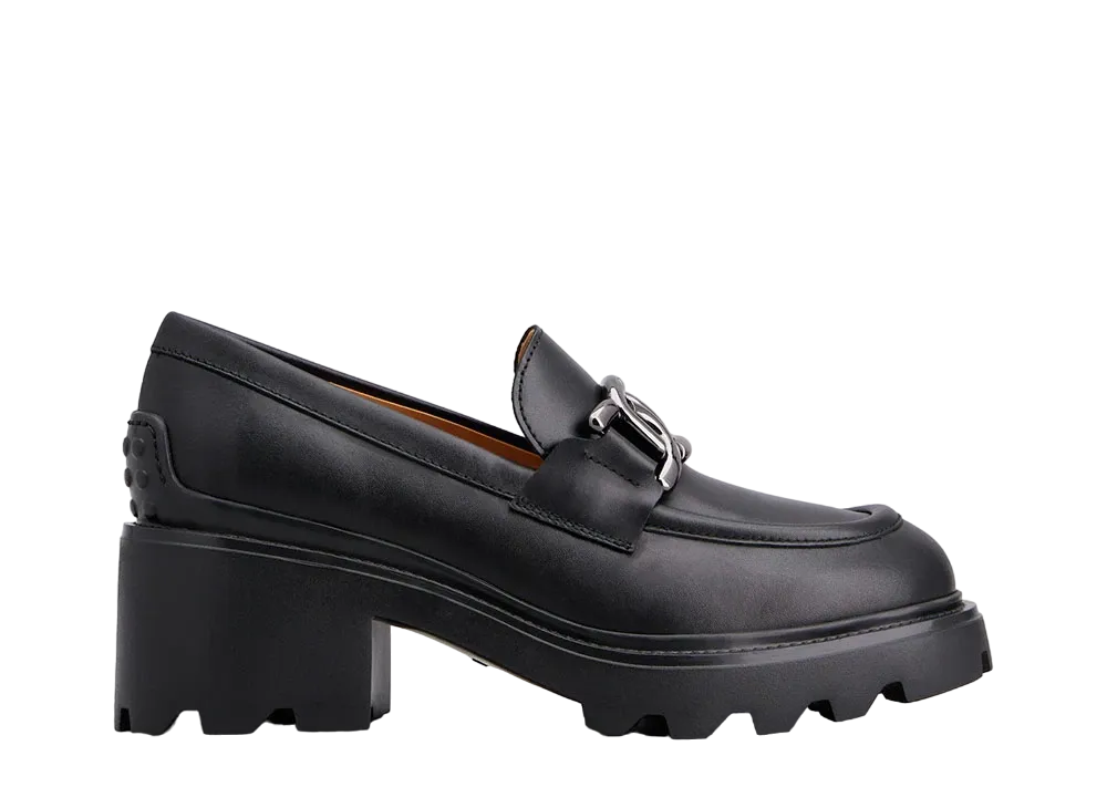 TOD'S Women's Kate Loafers in Leather "Black" XXW08D0HR40GOCB999