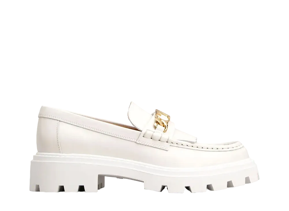 TOD'S Women's Fringed Loafers in Leather "White" XXW08J0GF80RXNB015
