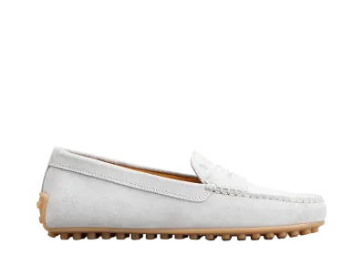 TOD'S Women's City Gommino Driving Shoes in Suede "Grey" XXW10L00010RE0B215