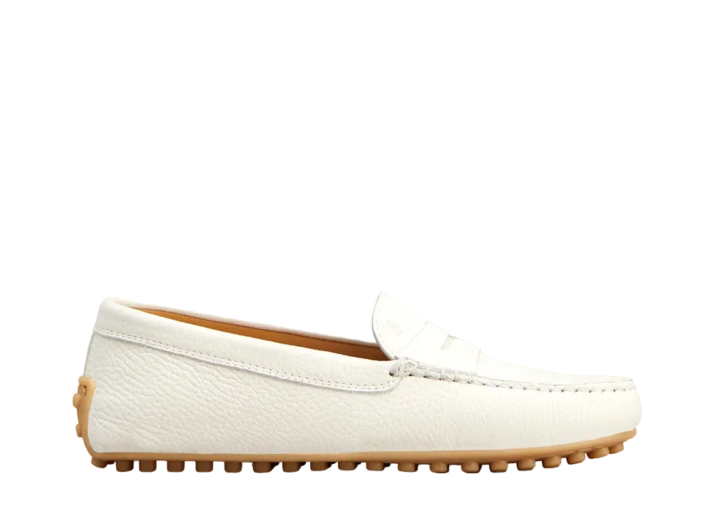 TOD'S Women's City Gommino Driving Shoes in Leather "Cream" XXW10L00010SZLC016