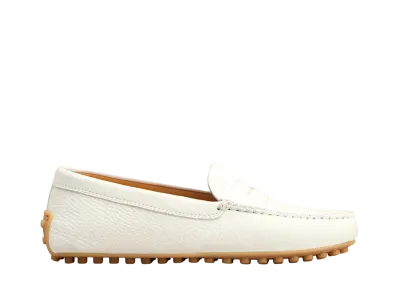 TOD'S Women's City Gommino Driving Shoes in Leather "Cream" XXW10L00010SZLC016