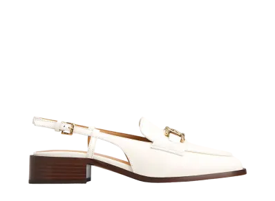 TOD'S Women's Kate Slingback Loafers in Leather "Cream" XXW28K0HW90GOCC016