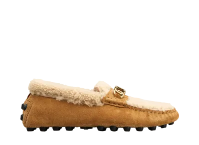 TOD'S Women's Gommino Bubble in Suede and Sheepskin "Brown" XXW52K0HV60I0XXXAN
