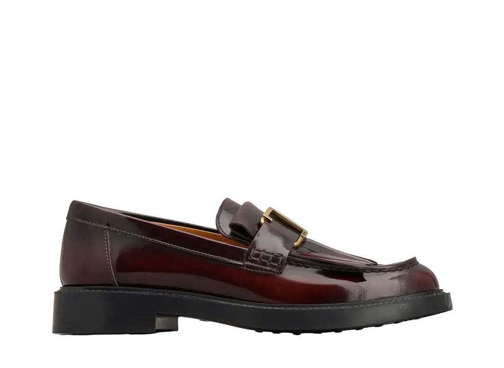 TOD'S Women's T Timeless Loafer in Leather "Bordeaux" XXW59C0GC10SHAR810