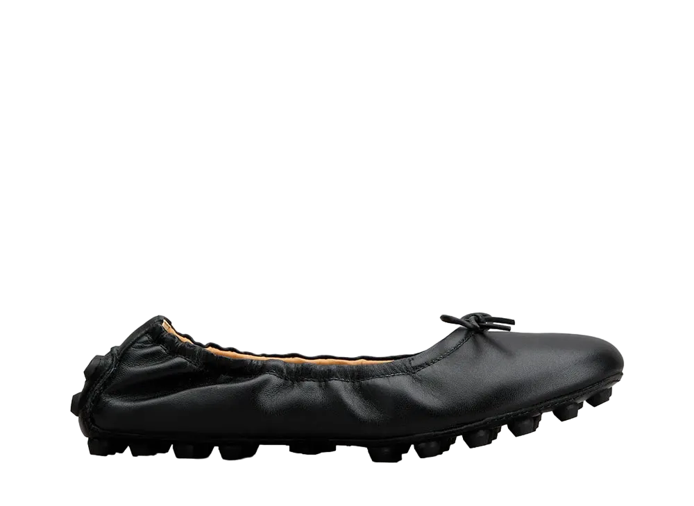 TOD'S Women's Bubble Ballerinas in Leather "Black" XXW76K0HD20SOM9999