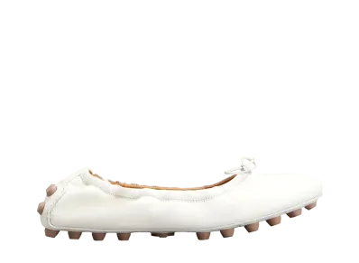 TOD'S Women's Bubble Ballerinas in Leather "White" XXW76K0HD20SOMB013
