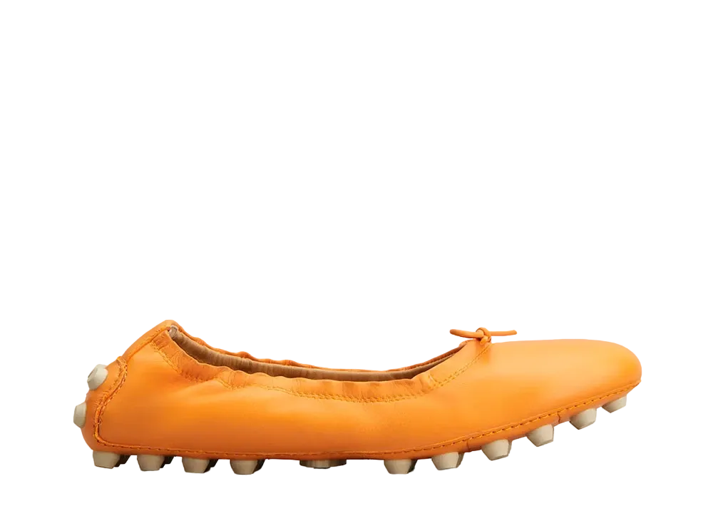 TOD'S Women's Bubble Ballerinas in Leather "Orange" XXW76K0HD20SOMG601