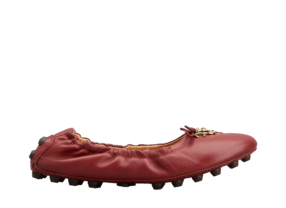 TOD'S Women's Bubble Ballerinas in Leather "Bordeaux" XXW76K0HL50SOMR611