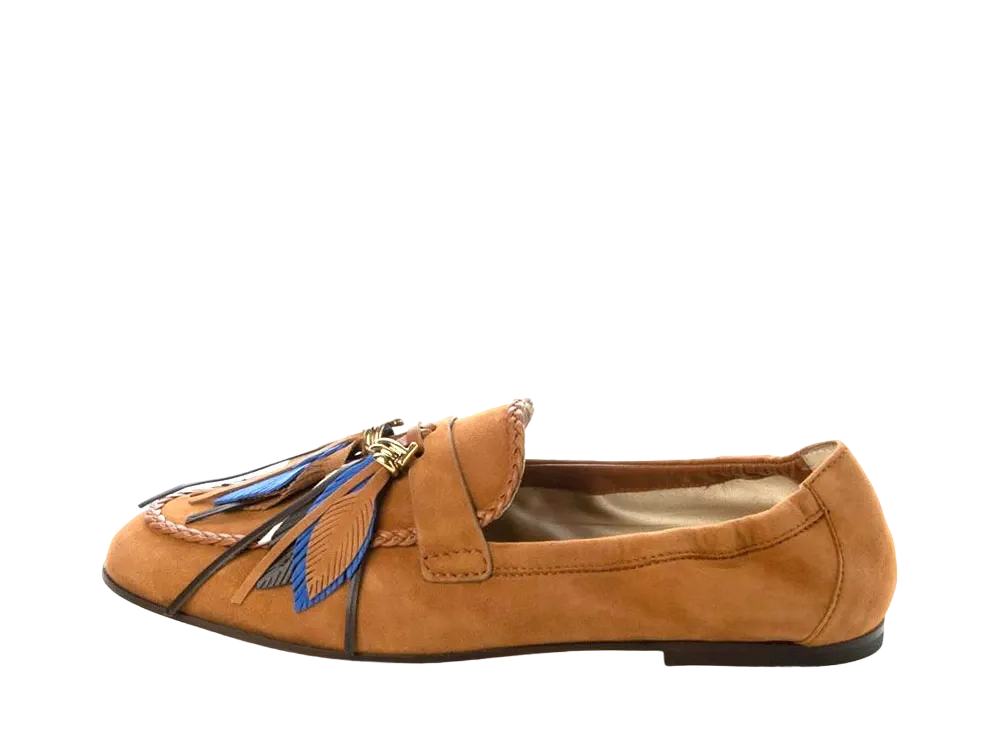 TOD'S Women's Moccasin Shoes in Suede "Brown" XXW79A0AR90D8W9998