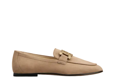 TOD'S Women's Kate Loafers in Suede "Beige" XXW79A0DD00D8WC806
