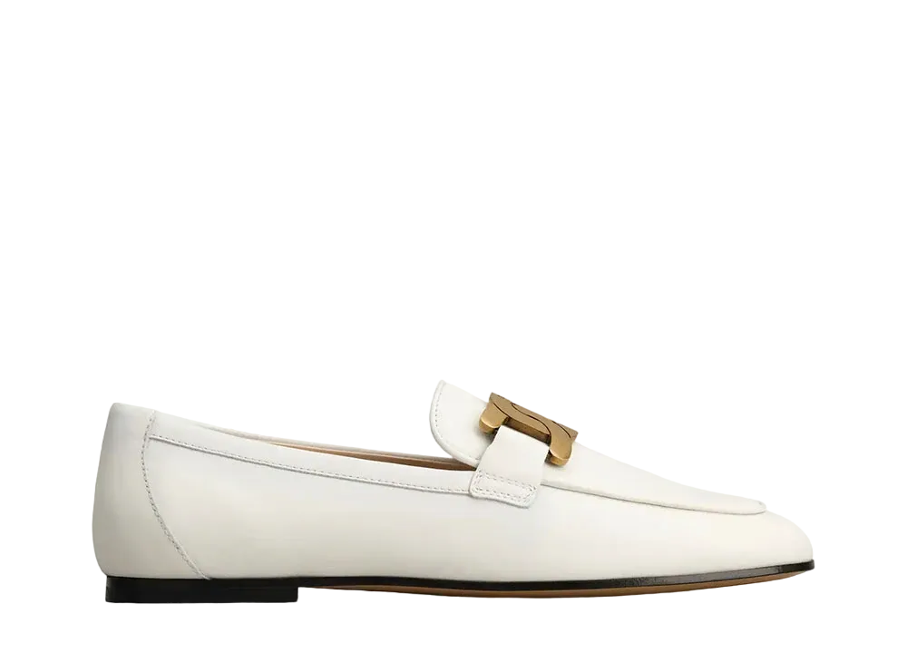 TOD'S Women's Kate Loafers in Leather "White" XXW79A0DD00MIDB001