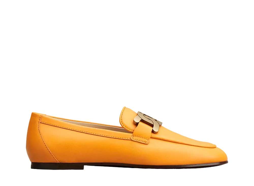 TOD'S Women's Kate Loafers in Leather "Orange" XXW79A0DD00MIDG601