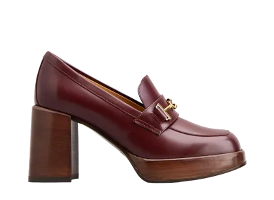 TOD'S Women's Loafers in Leather with Heel "Bordeaux" XXW82K0HI30RXNR825