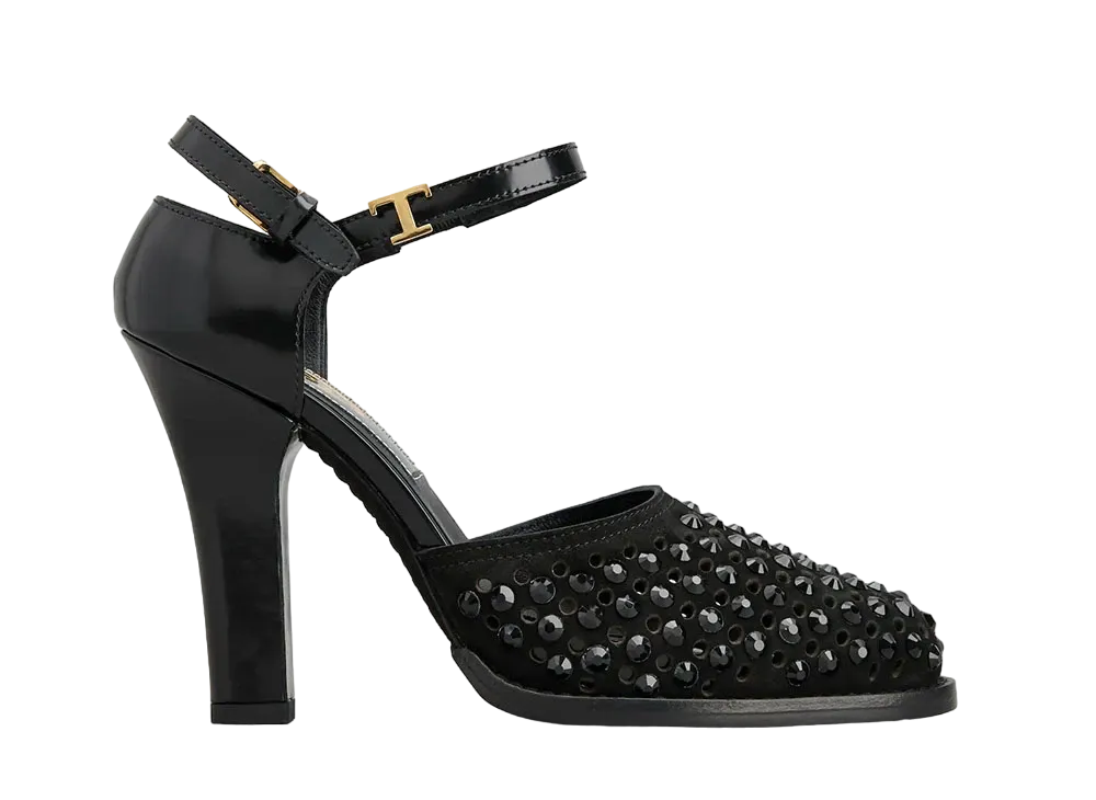 TOD'S Women's D'Orsay Pumps in Smooth Leather and Suede "Black" XXW90K0HS80SX1B999