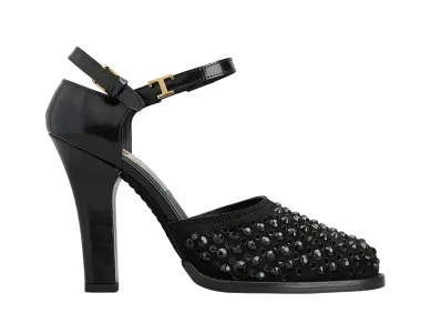 TOD'S Women's D'Orsay Pumps in Smooth Leather and Suede "Black" XXW90K0HS80SX1B999