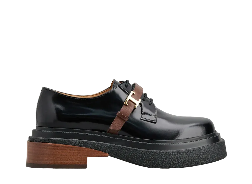 TOD'S Women's Lace-ups in Leather "Black" XXW91K0HU10SX92918