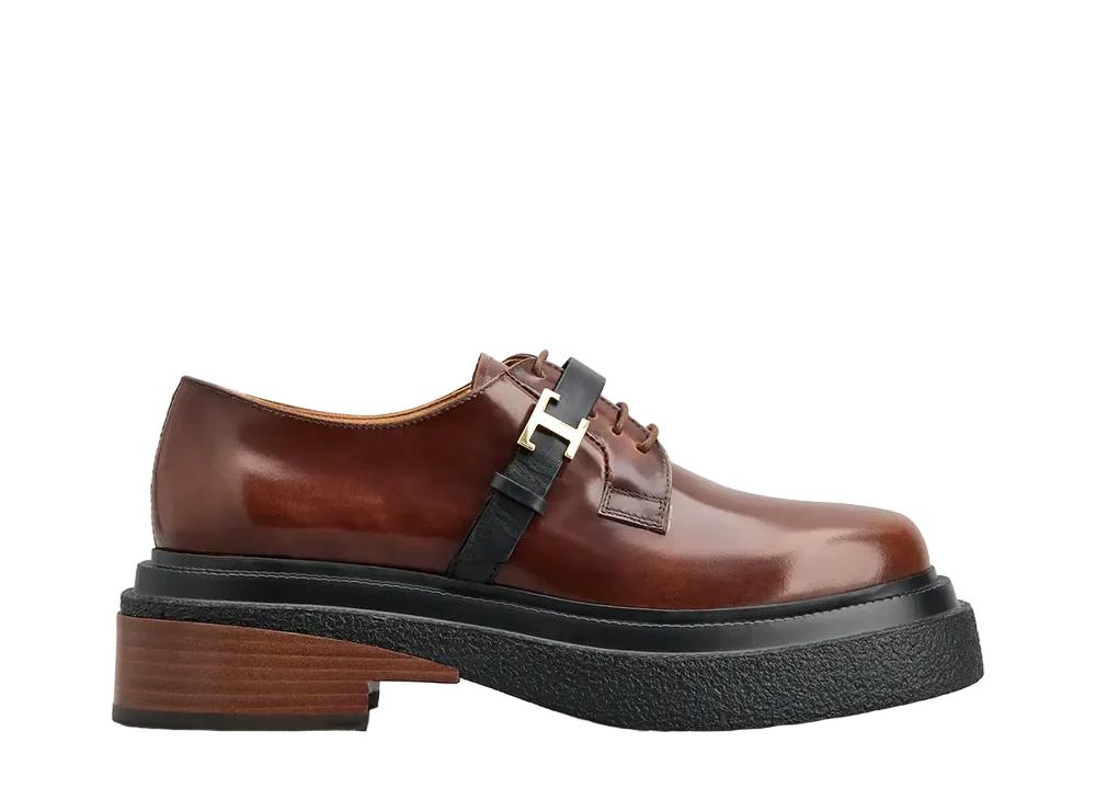 TOD'S Women's Lace-ups in Leather "Brown" XXW91K0HU10SX94A01